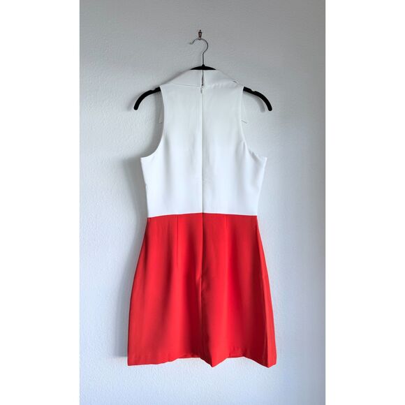 NWT Amanda Uprichard Augusta Sleeveless Mini Tennis Dress in White & Orange Sz S - Picture 9 of 16